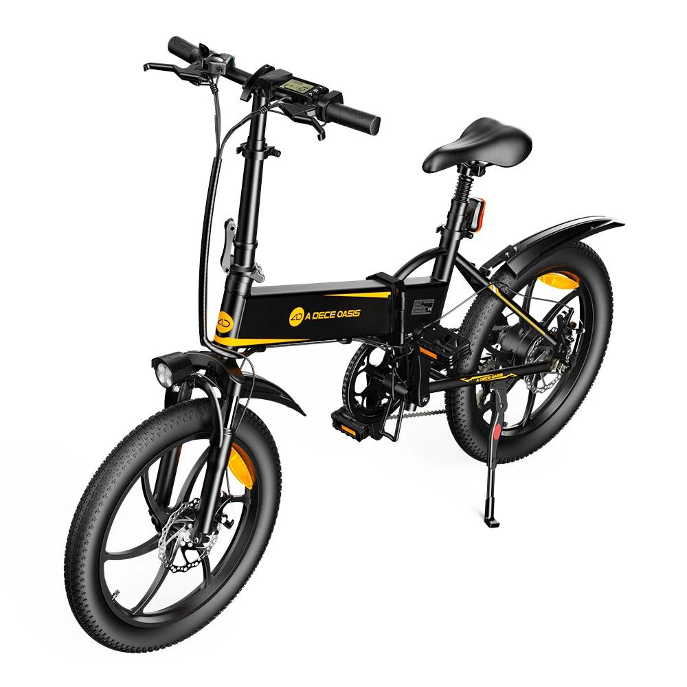 ADO A20+ Electric Folding Bike 20 Inch City Bicycle 250W Hall Brushless Gear DC Motor SHIMANO 7-Speed Rear Derailleur 36V 10.4Ah Removable Battery 25km/h Max Speed Up To 60km Max Range IPX5 Double Shock-absorption Aluminum Alloy Frame - Black - Image 5