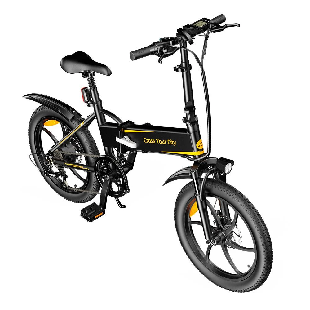 ADO A20+ Electric Folding Bike 20 Inch City Bicycle 250W Hall Brushless Gear DC Motor SHIMANO 7-Speed Rear Derailleur 36V 10.4Ah Removable Battery 25km/h Max Speed Up To 60km Max Range IPX5 Double Shock-absorption Aluminum Alloy Frame - Black - Image 3