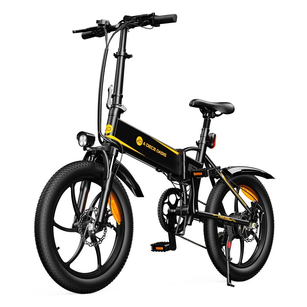 ADO A20+ Electric Folding Bike 20 Inch City Bicycle 250W Hall Brushless Gear DC Motor SHIMANO 7-Speed Rear Derailleur 36V 10.4Ah Removable Battery 25km/h Max Speed Up To 60km Max Range IPX5 Double Shock-absorption Aluminum Alloy Frame - Black - Image 4