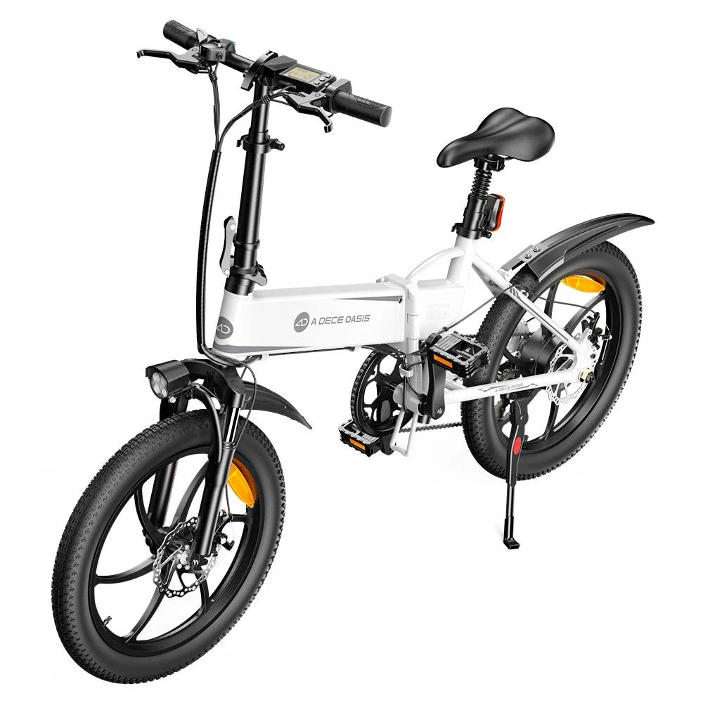 ADO A20+ Electric Folding Bike 20 Inch City Bicycle 250W Hall Brushless Gear DC Motor SHIMANO 7-Speed Rear Derailleur 36V 10.4Ah Removable Battery 25km/h Max Speed Up To 60km Max Range IPX5 Double Shock-absorption Aluminum Alloy Frame - White - Image 6