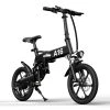 ADO A16 Electric Folding Bike 16 Inch City Bicycle 350W Hall Brushless Motor SHIMANO 7-Speed Rear Derailleur 36V 7.8Ah Removable Battery 35km/h Max Speed Up To 35km Max Range IPX5 Double Shock-absorption Aluminum Alloy Frame 16*1.95 Tires - Black