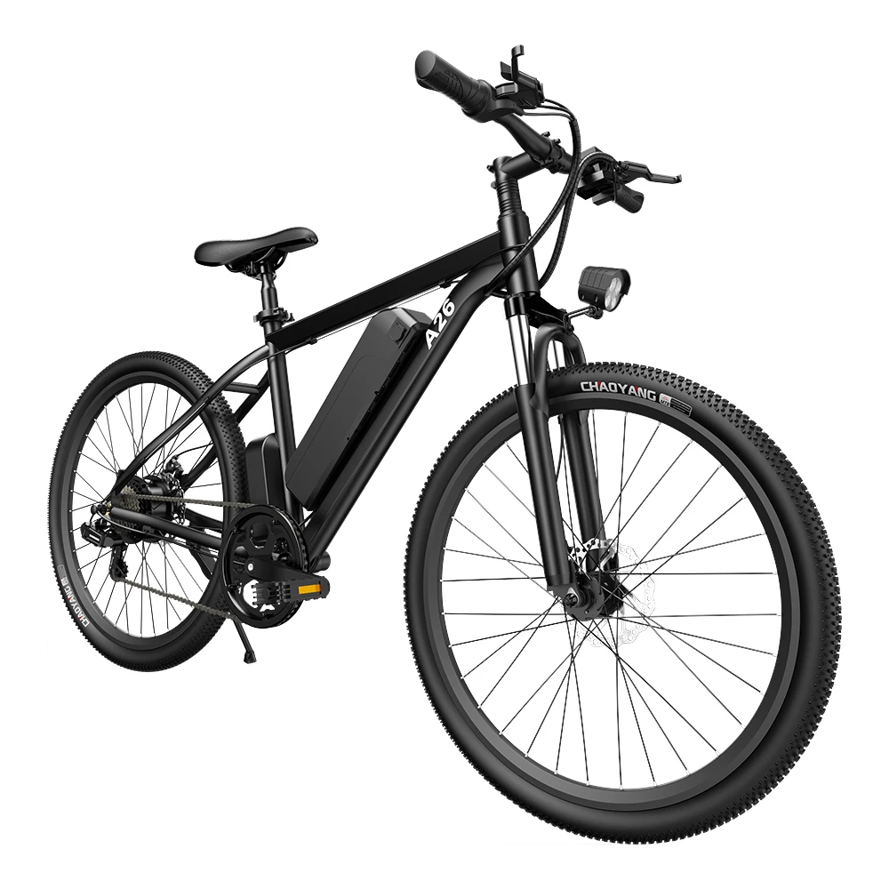 ADO A26 Electric Moped Bike 26 Inch Mountain Bike 500W Hall Brushless Motor SHIMANO 7-Speed Derailleur 36V 12.5Ah Removable Battery 35km/h Max Speed Up To 35km Max Range IPX5 Aluminum Alloy Frame - Black - Image 2