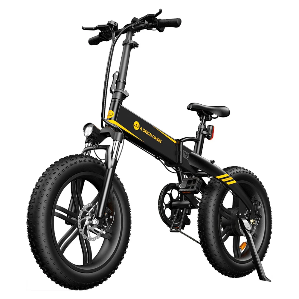 ADO A20F+ International Version Off-road Electric Folding Bike 20*4.0 Inch 500W Brushless DC Motor SHIMANO 7-Speed Rear Derailleur 36V 10.4Ah Removable Battery 25km/h Max Speed Pure Power Up To 50km Range Aluminum Alloy Frame - Black - Image 5