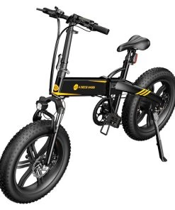 ADO A20F+ International Version Off-road Electric Folding Bike 20*4.0 Inch 500W Brushless DC Motor SHIMANO 7-Speed Rear Derailleur 36V 10.4Ah Removable Battery 25km/h Max Speed Pure Power Up To 50km Range Aluminum Alloy Frame - Black