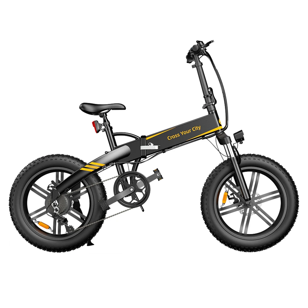 ADO A20F+ International Version Off-road Electric Folding Bike 20*4.0 Inch 500W Brushless DC Motor SHIMANO 7-Speed Rear Derailleur 36V 10.4Ah Removable Battery 25km/h Max Speed Pure Power Up To 50km Range Aluminum Alloy Frame - Black - Image 2