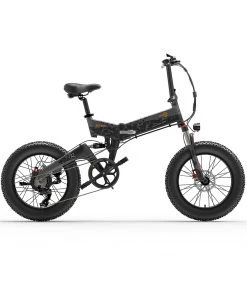 BEZIOR XF200 Folding Electric Bike 48V 15Ah Battery 1000W Motor 20x4.0 Inch Fat Tire Aluminum Alloy Frame Shimano 7-speed Shift Max Speed 40km/h 130KM Power-assisted Mileage Range LCD Display IP54 Waterproof - Black