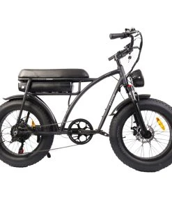BEZIOR XF001 Retro Electric Bike 20*4.0 Inch Fat Tires 1000W Motor 12.5Ah 48V Battery 45Km/h Max Speed 120kg Max Load Shimano 7-Speed Dual Mechanical Disc Brakes Front & Rear Suspension Fork LCD Display - Black