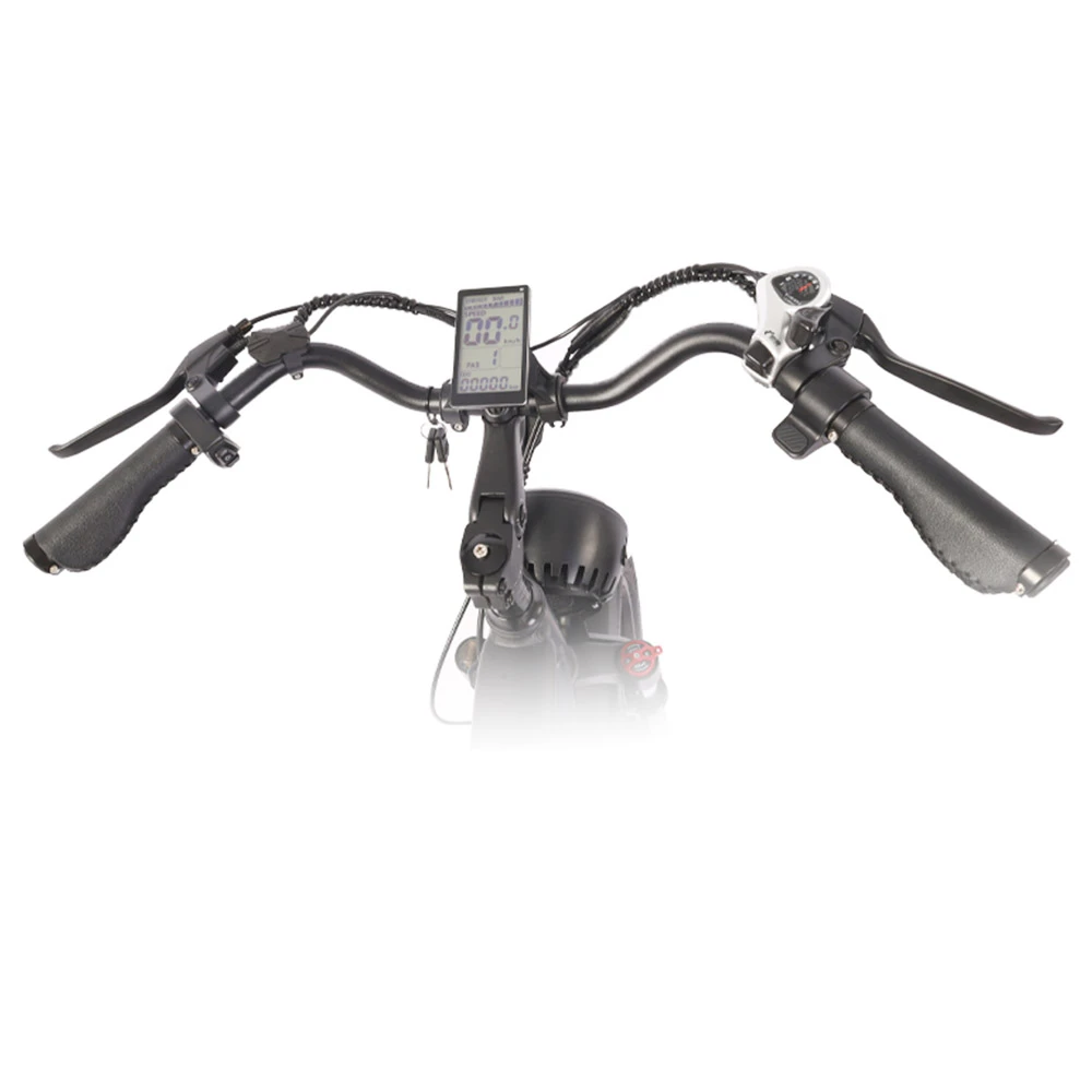 BEZIOR XF001 Retro Electric Bike 20*4.0 Inch Fat Tires 1000W Motor 12.5Ah 48V Battery 45Km/h Max Speed 120kg Max Load Shimano 7-Speed Dual Mechanical Disc Brakes Front & Rear Suspension Fork LCD Display - Black - Image 3