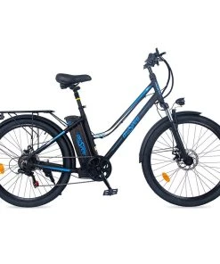 ONESPORT BK1 Electric Bike 26 Inch Tires 36V 350W Motor 10Ah Battery 25Km/h Max Speed Shimano 7 Speed Gear Front Suspension And Dual Disc Brakes 120KG Max Load - Black