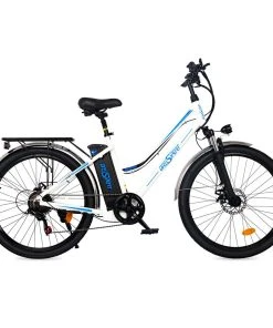 ONESPORT BK1 Electric Bike 26 Inch Tires 36V 350W Motor 10Ah Battery 25Km/h Max Speed Shimano 7 Speed Gear Front Suspension And Dual Disc Brakes 120KG Max Load - White