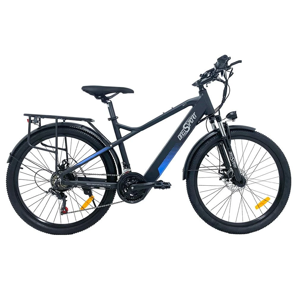 ONESPORT BK7 Electric Bike 48V 350W Motor 10Ah Battery Shimano 21 Speed Gear Front Suspension And Dual Disc Brakes - Black - Image 5