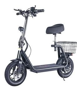 BOGIST M5 Pro Folding Electric Scooter 12 Inch Pneumatic Tire 500W Motor Max Speed 40Km/h 48V 11Ah Battery Smart BMS Disc Brake 30-35KM Long Range With Seat - Black