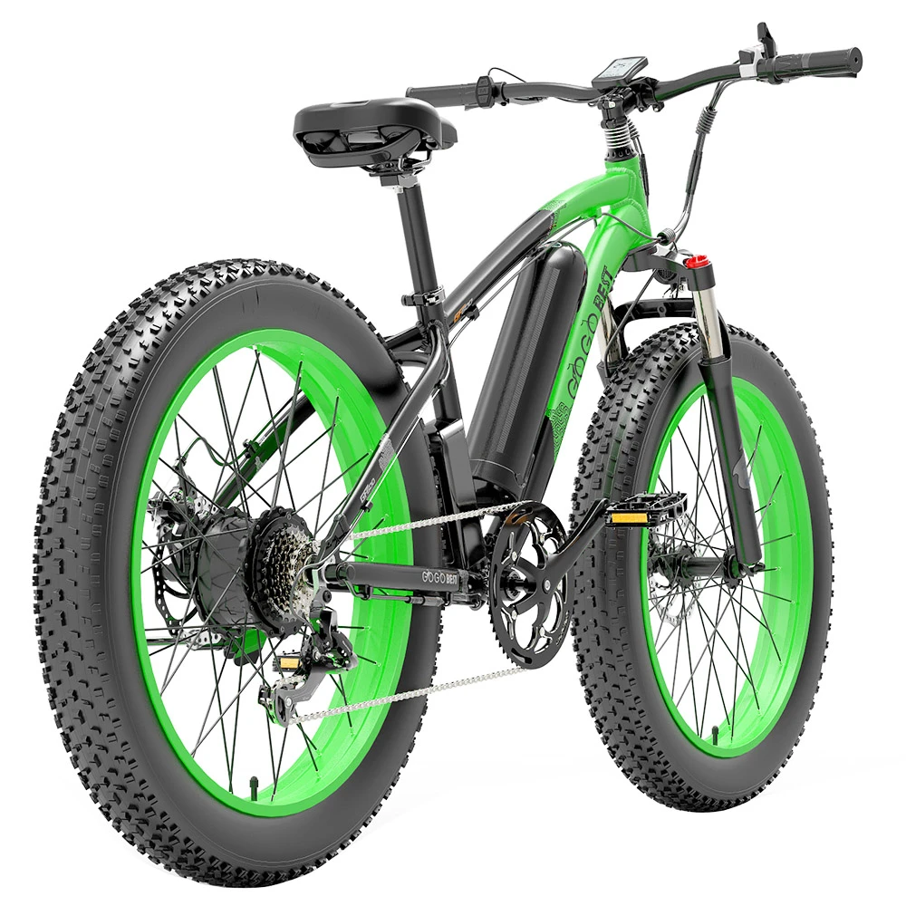 GOGOBEST GF600 Electric Bike 48V 13Ah Battery 1000W Motor 26x4.0 Inch Fat Tire Max Speed 40Km/h 110KM Power-assisted Mileage Range LCD Display IP54 Waterproof Aluminum Alloy Frame Shimano 7-speed Shift - Black Green - Image 3