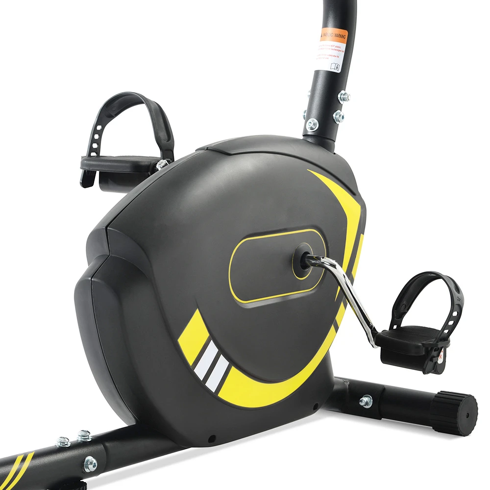 Merax Indoor Ergonomic Exercise Bike Seat Adjustment 8-level Resistance Adjustment LCD Display Maximum Load 120kg - Yellow - Image 3