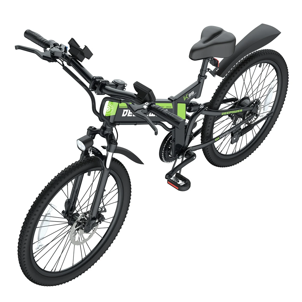 DEEPOWER K26 Electric Folding Bike 26 Inch Tire 48V 500W Motor 12.8Ah Battery 35Km/h Max Speed Shimano 21 Speed Gear 150kg Load - Image 3