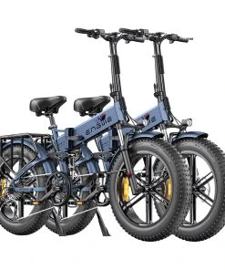 2PCS ENGWE ENGINE Pro Folding Electric Bike 20*4.0 Inch Fat Tires 750W Brushless Motor 48V 16Ah Battery 45Km/h Max Speed Up To 120KM Range 8 Speed System LCD Smart Display Hydraulic Disc Brakes Mountain Bicycles - Blue