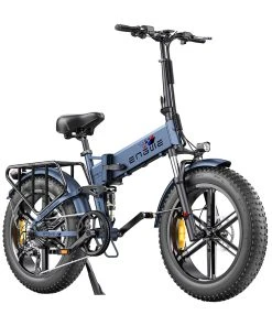 ENGWE ENGINE Pro Folding Electric Bicycle 20*4.0 Inch Fat Tire 750W Brushless Motor 48V 16Ah Battery 45km/h Max Speed Up To 120KM Range 8 Speed System LCD Smart Display Hydraulic Disc Brakes - Blue