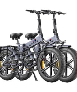2PCS ENGWE ENGINE Pro Folding Electric Bike 20*4.0 Inch Fat Tire 750W Brushless Motor 48V 16Ah Battery 45Km/h Max Speed Up To 120KM Range 8 Speed System LCD Smart Display Hydraulic Disc Brakes Mountain Bicycle - Gray