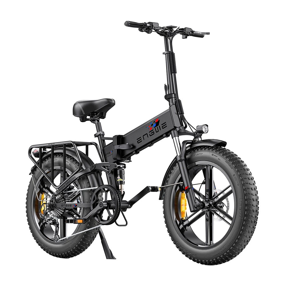 ENGWE ENGINE Pro Folding Electric Bicycle 20*4 Inch Fat Tire 750W Brushless Motor 48V 16Ah Battery 45km/h Max Speed Up To 120km Range 8 Speed System LCD Smart Display Hydraulic Disc Brakes - Black