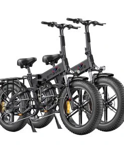 2PCS ENGWE ENGINE Pro Folding Electric Bike 20*4.0 Inch Fat Tires 750W Brushless Motor 48V 16Ah Battery 45Km/h Max Speed Up To 120KM Range 8 Speed System LCD Smart Display Hydraulic Disc Brakes Mountain Bicycles - Black