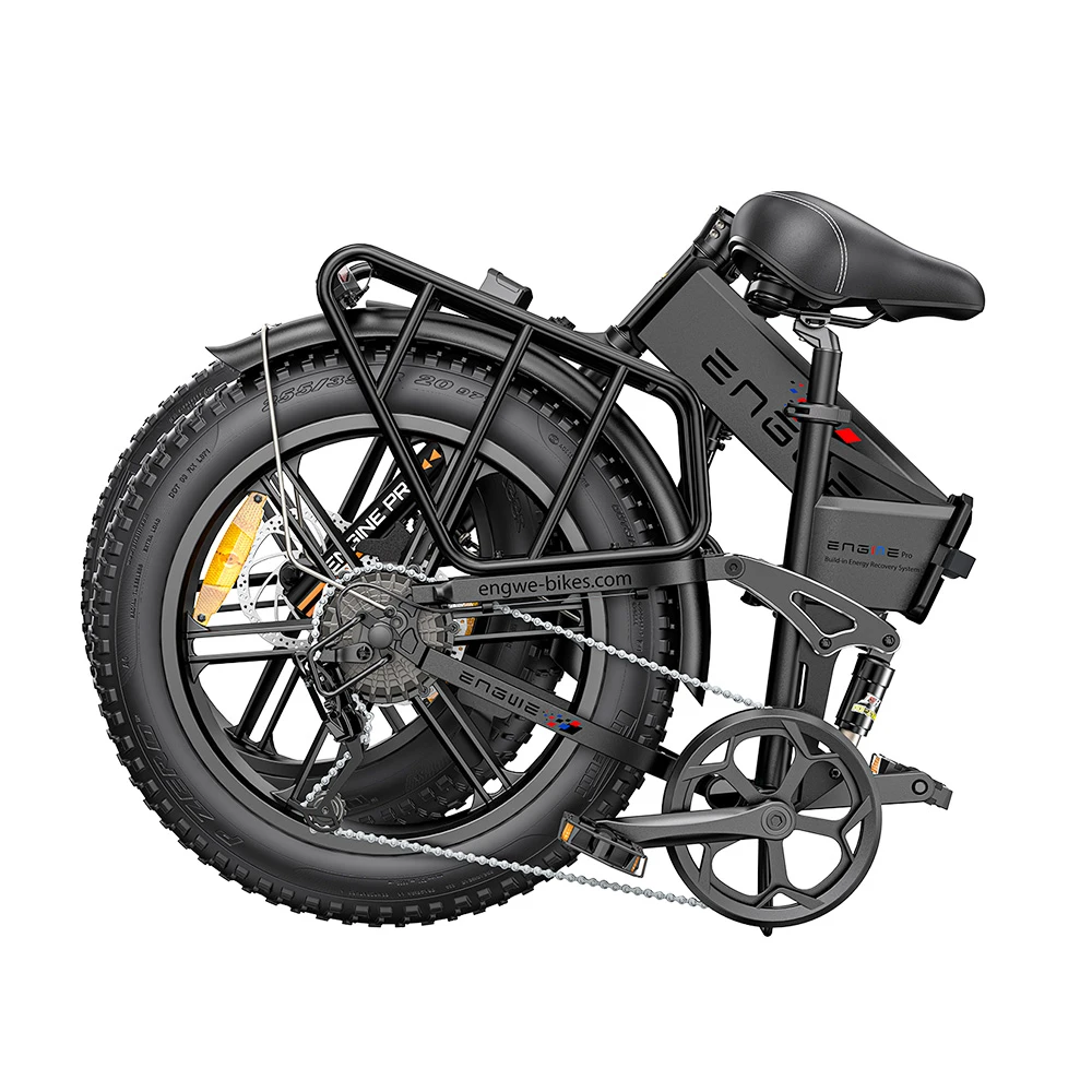 2PCS ENGWE ENGINE Pro Folding Electric Bike 20*4.0 Inch Fat Tires 750W Brushless Motor 48V 16Ah Battery 45Km/h Max Speed Up To 120KM Range 8 Speed System LCD Smart Display Hydraulic Disc Brakes Mountain Bicycles - Black - Image 6