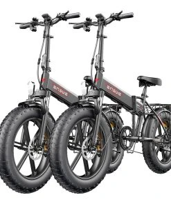 2PCS ENGWE EP-2 Pro Electric Bicycle 20 *4.0 Inch Fat Tires 750W Motor 48V 13Ah Battery 35Km/h Max Speed 100KM Range SHIMANO 7 Speed Gears 150KG Max Load Mountain Beach Snow Bicycle Dual Disc Brake Folding Bike - Black
