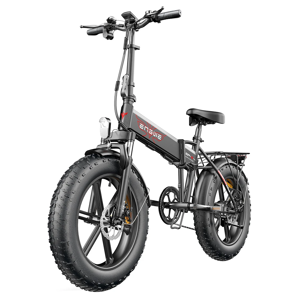 2PCS ENGWE EP-2 Pro Electric Bicycle 20 *4.0 Inch Fat Tires 750W Motor 48V 13Ah Battery 35Km/h Max Speed 100KM Range SHIMANO 7 Speed Gears 150KG Max Load Mountain Beach Snow Bicycle Dual Disc Brake Folding Bike - Black - Image 2