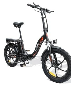 FAFREES F20 Electric Bike 20 Inch Folding Frame E-bike 7-Speed Gears With Removable 15AH Lithium Battery - Black