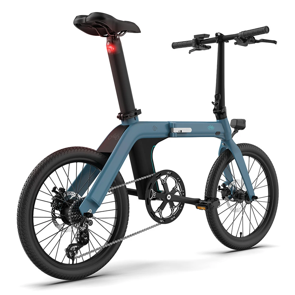 FIIDO D11 Folding Electric Moped Bicycle 20 Inches Tire 25km/h Max Speed Three Modes 11.6AH Lithium Battery 100km Range Adjustable Seat Dual Disc Brakes With LCD Display For Adults Teenagers + Mudguards - Blue - Image 5