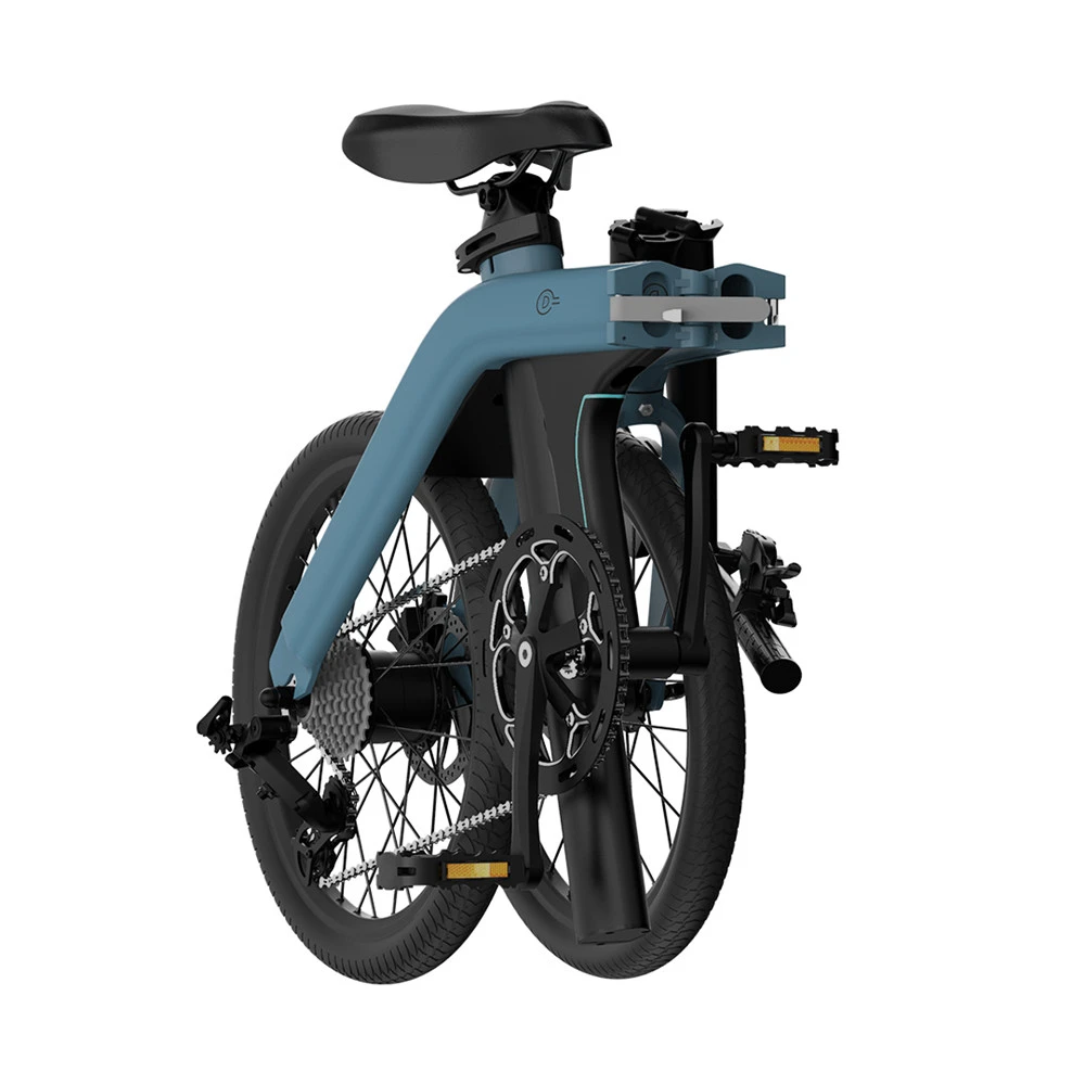 FIIDO D11 Folding Electric Moped Bicycle 20 Inches Tire 25km/h Max Speed Three Modes 11.6AH Lithium Battery 100km Range Adjustable Seat Dual Disc Brakes With LCD Display For Adults Teenagers + Mudguards - Blue - Image 6