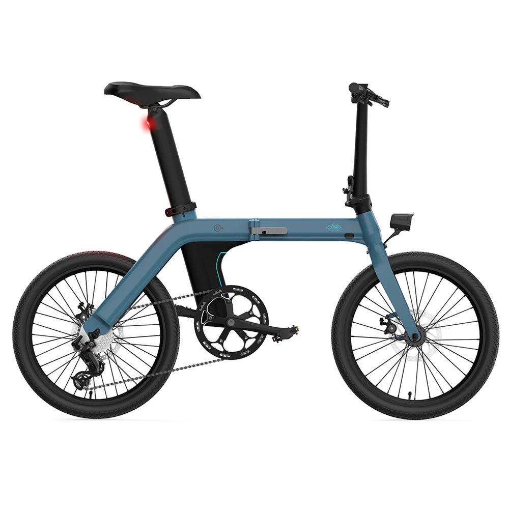 FIIDO D11 Folding Electric Moped Bicycle 20 Inches Tire 25km/h Max Speed Three Modes 11.6AH Lithium Battery 100km Range Adjustable Seat Dual Disc Brakes With LCD Display For Adults Teenagers + Mudguards - Blue - Image 2