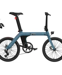 FIIDO D11 Folding Electric Moped Bicycle 20 Inches Tires 250W Motor 25km/h Max Speed Three Modes 36V 11.6AH Lithium Battery 100km Range Adjustable Seat Dual Disc Brakes With LCD Display For Adults Teenagers + Mudguards - Blue