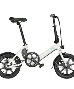 FIIDO D3 Pro Folding Electric Moped Bike 14 Inch City Bicycle Commuter Bike Max 25km/h Three Riding Modes 7.5Ah Lithium Battery Aluminium Alloy Body - White