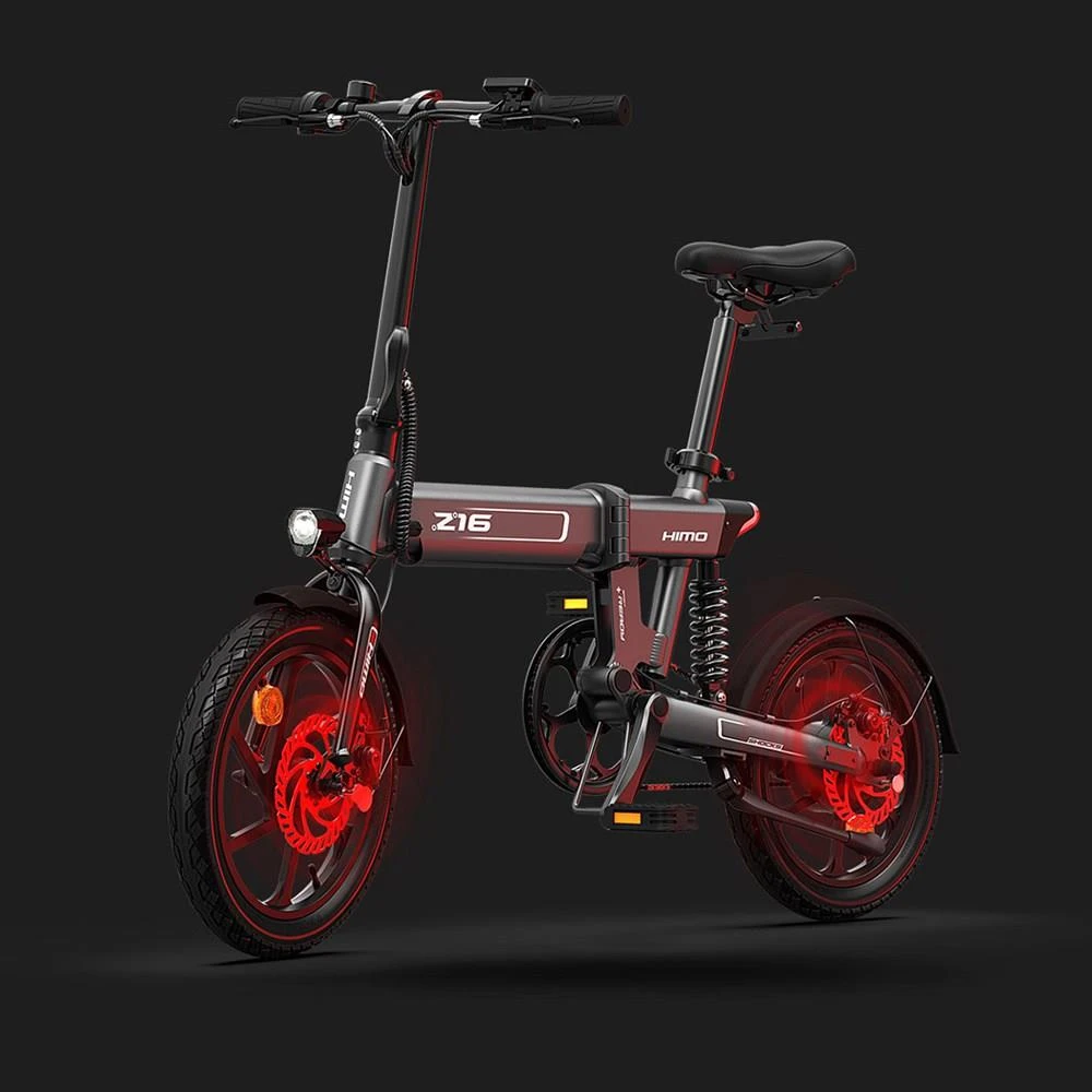 HIMO Z16 Folding Electric Bicycle 16 Inch 250W Motor Up To 80km Range Max Speed 25km/h 10Ah Removable Battery IPX7 Waterproof Smart Display Dual Disc Brake Global Version - White - Image 4