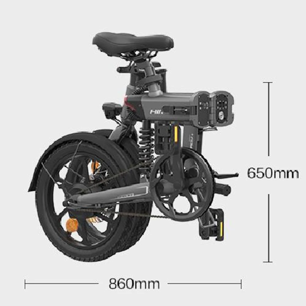 HIMO Z16 Folding Electric Bicycle 16 Inch 250W Motor Up To 80km Range Max Speed 25km/h 10Ah Removable Battery IPX7 Waterproof Smart Display Dual Disc Brake Global Version - White - Image 6