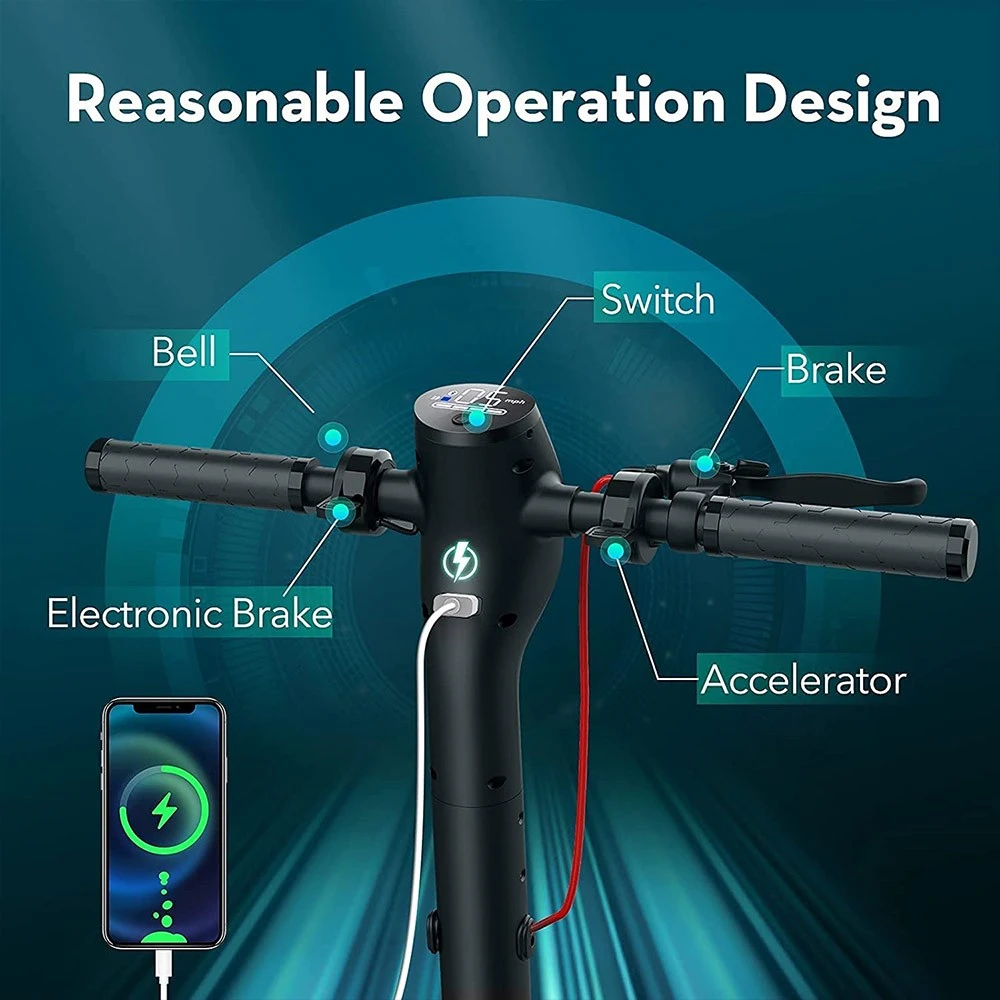 IScooter M5pro Electric Scooter 8.5'' Honeycomb Tire 350W Motor 7.8Ah Battery For 35km Range Front And Rear Shock Absorbers - Image 4