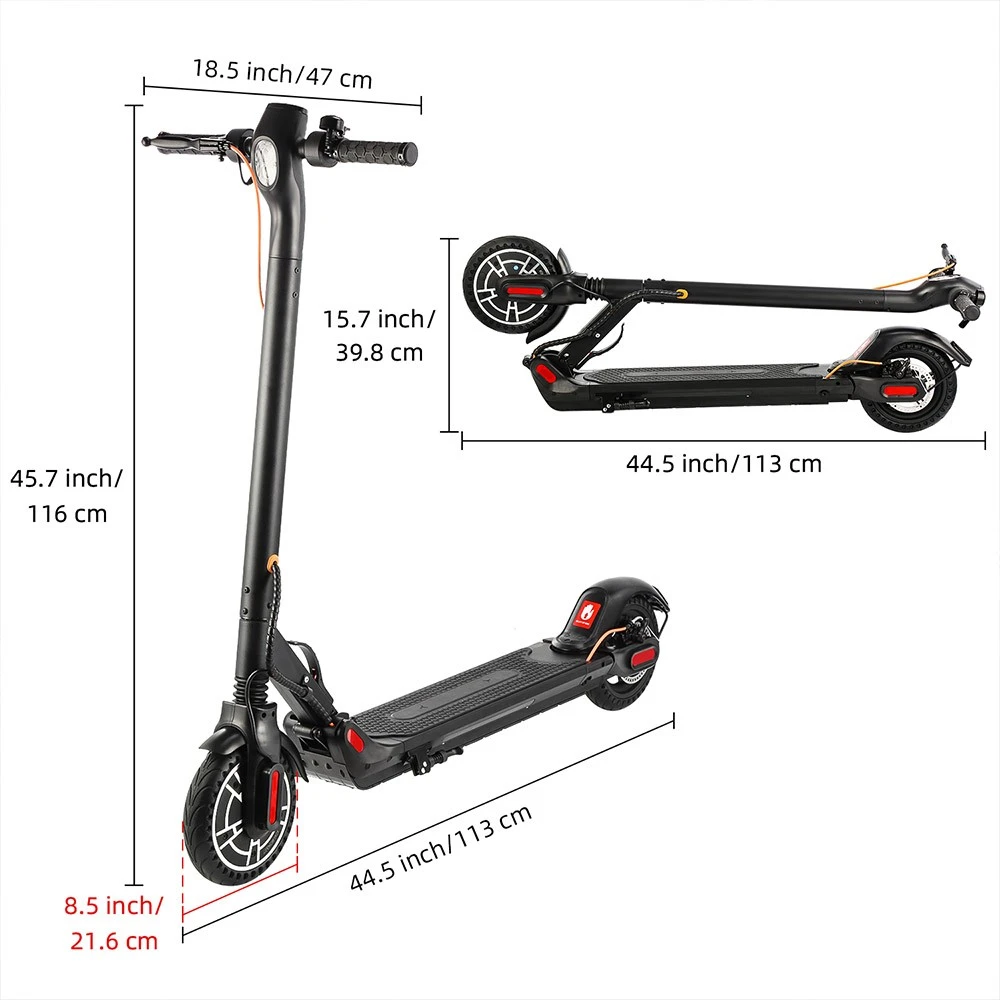 IScooter M5pro Electric Scooter 8.5'' Honeycomb Tire 350W Motor 7.8Ah Battery For 35km Range Front And Rear Shock Absorbers - Image 6