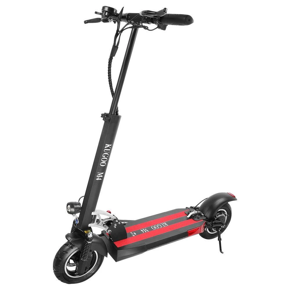 KugooKirin M4 Folding Electric Off Road Scooter 10 Inch Pneumatic Tires 500W Brushless 10Ah Battery Motor 3 Speed Modes Dual Disc Brake Max Speed 45KM/h LED Display 45KM Long Range With Seat - Black - Image 2