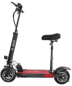 KugooKirin M4 Folding Electric Off Road Scooter 10 Inch Pneumatic Tires 500W Brushless 10Ah Battery Motor 3 Speed Modes Dual Disc Brake Max Speed 45KM/h LED Display 45KM Long Range With Seat - Black