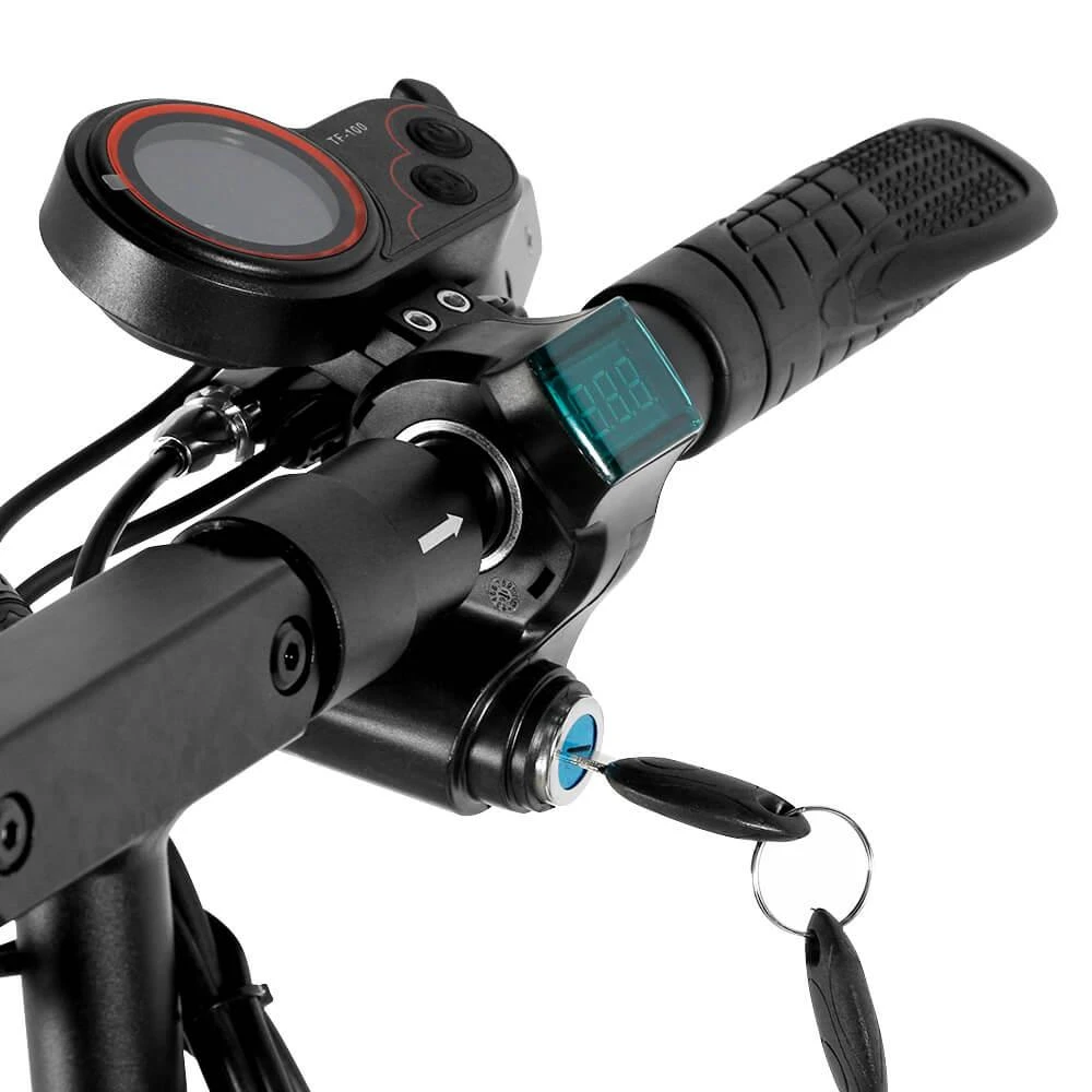 KugooKirin M4 Folding Electric Off Road Scooter 10 Inch Pneumatic Tires 500W Brushless 10Ah Battery Motor 3 Speed Modes Dual Disc Brake Max Speed 45KM/h LED Display 45KM Long Range With Seat - Black - Image 5