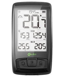Meilan M4 Bike Computer Wireless Speedometer Odometer 2.5 Inch IML Mirror Surface Screen - Black
