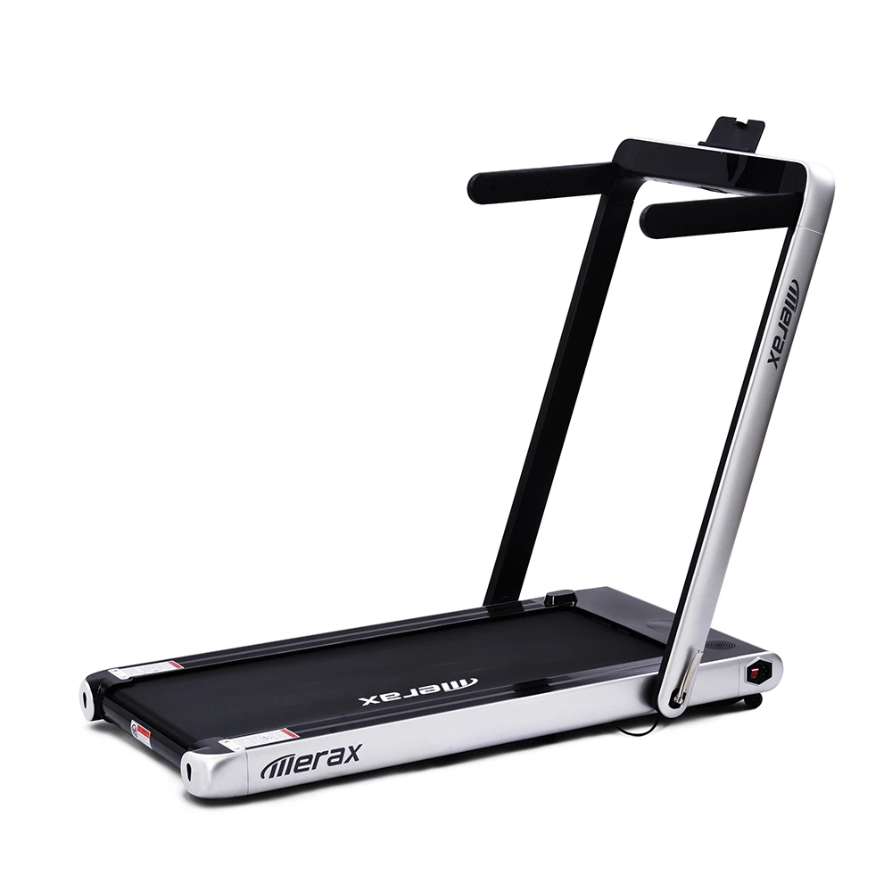 Merax 2.25 HP Electric Folding Treadmill 2-in-1 Running Machine With Remote Control/LED Display Fully Assembled Portable - Silver - Image 5