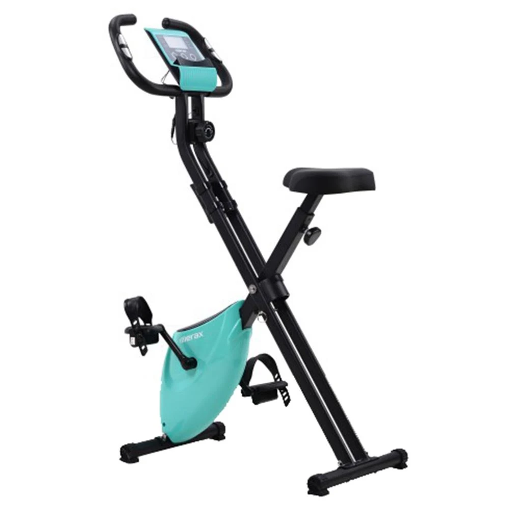 Merax X-Bike Lite Magnetic Foldable Exercise Bike With Padded Seat And LCD Console - Blue