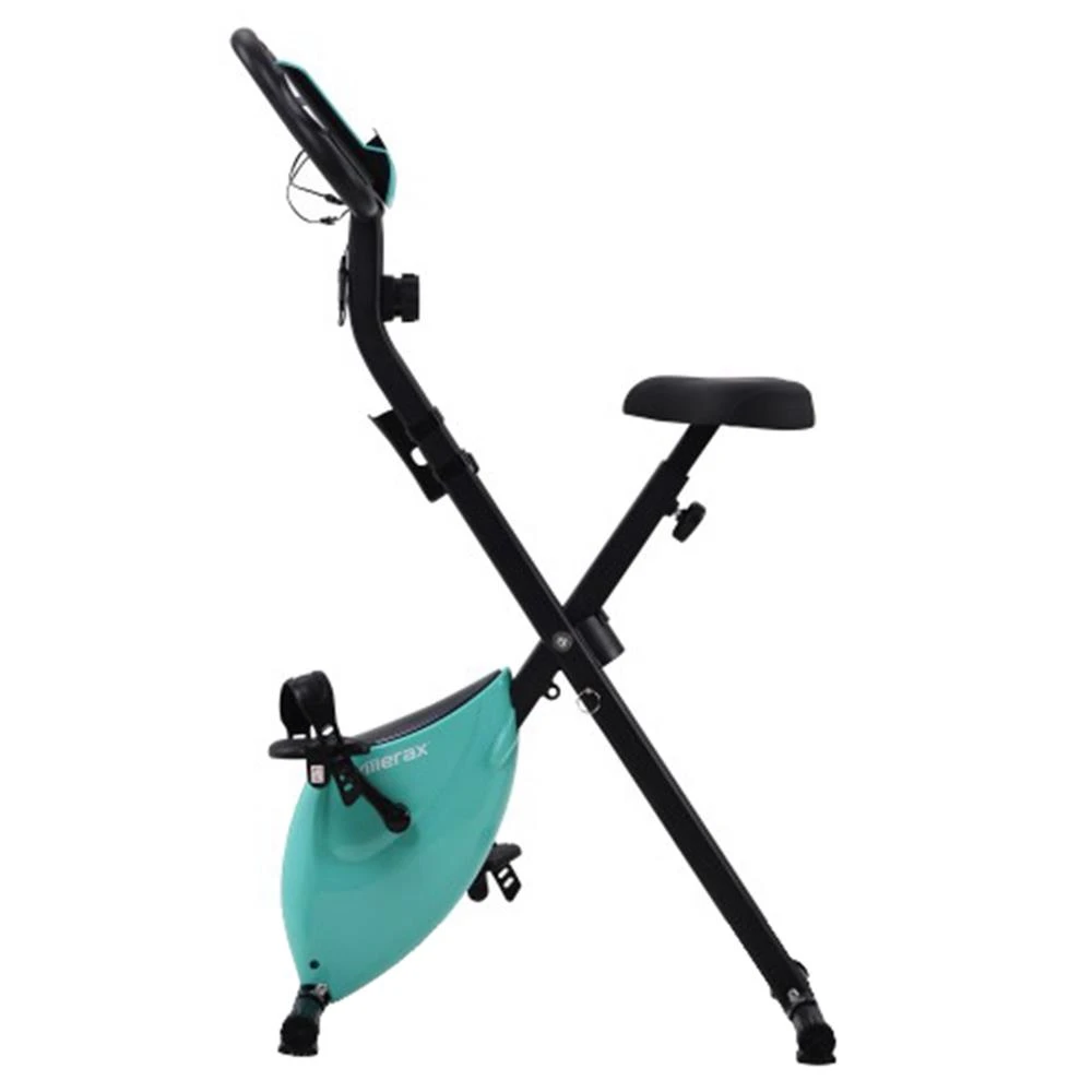 Merax X-Bike Lite Magnetic Foldable Exercise Bike With Padded Seat And LCD Console - Blue - Image 2