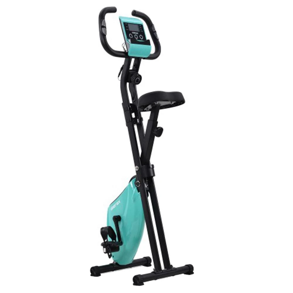Merax X-Bike Lite Magnetic Foldable Exercise Bike With Padded Seat And LCD Console - Blue - Image 3
