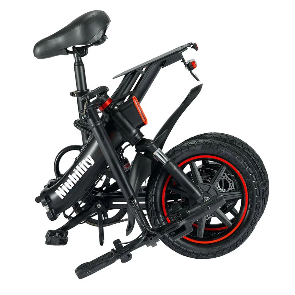 Niubility B14 Electric Moped Folding Bike 14 Inch 15Ah Battery Up To 100KM Mileage Max 25km/h 400W Motor Double Disc Brake - Black - Image 4