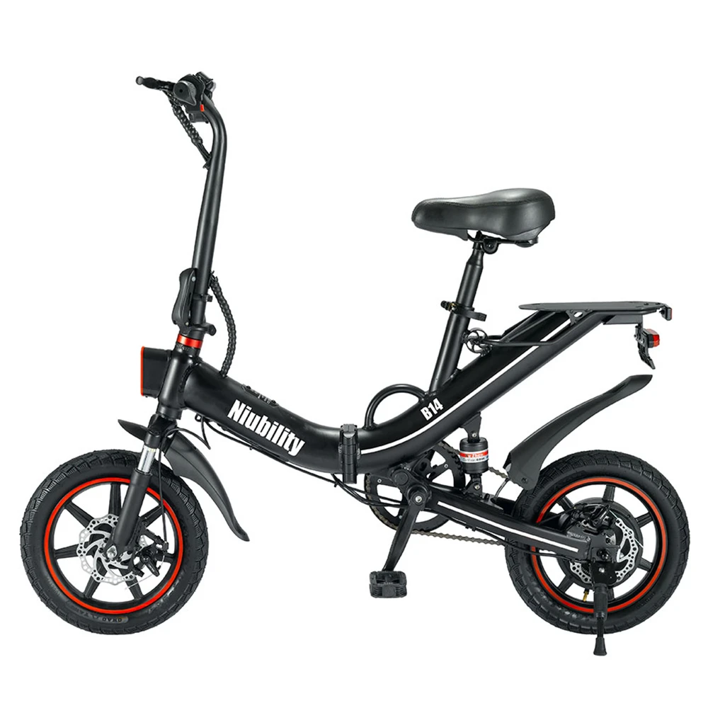 Niubility B14 Electric Moped Folding Bike 14 Inch 15Ah Battery Up To 100KM Mileage Max 25km/h 400W Motor Double Disc Brake - Black - Image 2