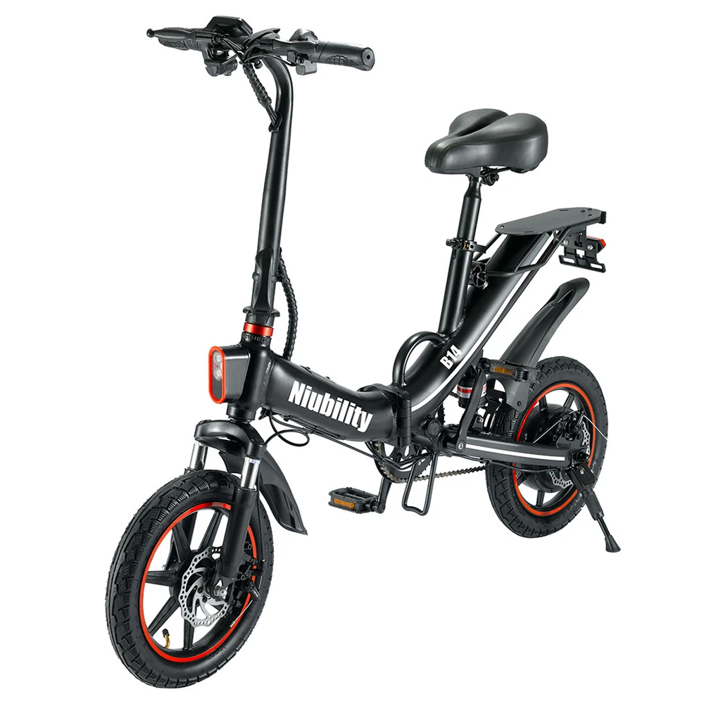 Niubility B14 Electric Moped Folding Bike 14 Inch 15Ah Battery Up To 100KM Mileage Max 25km/h 400W Motor Double Disc Brake - Black - Image 6