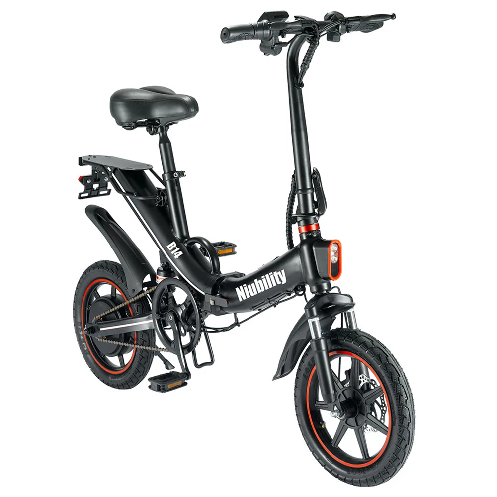 Niubility B14 Electric Moped Folding Bike 14 Inch 15Ah Battery Up To 100KM Mileage Max 25km/h 400W Motor Double Disc Brake - Black - Image 3