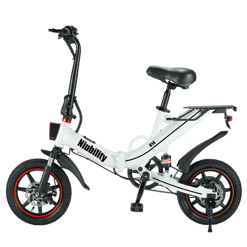 Niubility B14 Electric Moped Folding Bike 14 Inch 15Ah Battery Up To 100KM Mileage Max 25km/h 400W Motor Double Disc Brake - White - Image 4